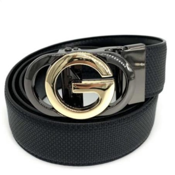 Black & Gold Adjustable Ratchet Strap Belts